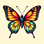 New school butterfly tattoo