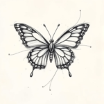 Pencil sketch butterfly tattoo