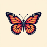 Pixel art butterfly tattoo