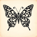 Polynesian butterfly tattoo