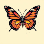 Pop art butterfly tattoo