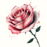 Pretty side-facing watercolor rose