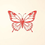 Red ink butterfly tattoo