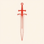 Red ink tattoo of a sword