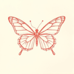 Red pencil correction butterfly tattoo