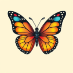 Retro 90s butterfly tattoo