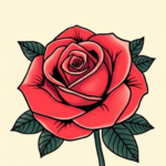 Rose Neo Traditional Tattoo