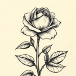 Rose stem stretching upward