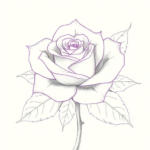 rose with lots of leaves behind it