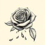 Rose with petals falling