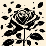 Rose with scattered petals