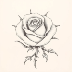 rose with thorns wrapped around