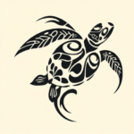 Sea turtle tribal tattoo