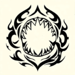 Shark teeth tribal tattoo