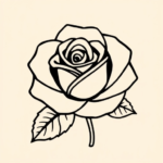 Simple rose outline bloom