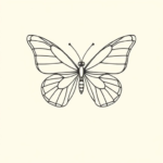 Single line butterfly tattoo