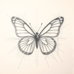 Sketch to traced flash concept butterfly tattoo