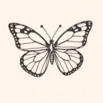 Stick and poke butterfly tattoo