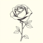 thin rose with very long stem