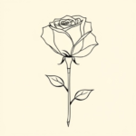 thin rose with very long stem