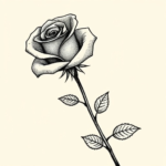 thin rose with very long stem