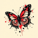 Trash polka butterfly tattoo