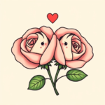 Twin rosebuds together