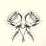 Two roses facing opposite directions