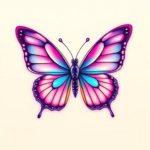 Vaporwave butterfly tattoo