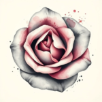 Watercolor rose with overlapping petals forming a spiral