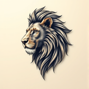 3D Lion Tattoo