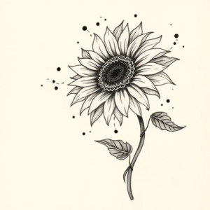Abstract Sunflower Tattoo