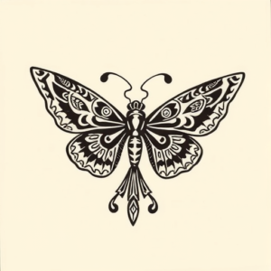 Aztec Butterfly Tattoo