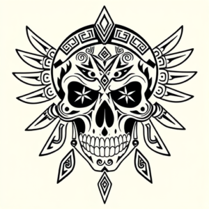 Aztec Skull Tattoo