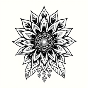 Aztec Sunflower Tattoo