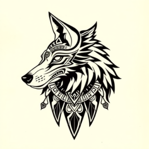 Aztec Wolf Tattoo