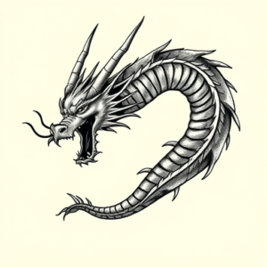Black And Grey Dragon Tattoo