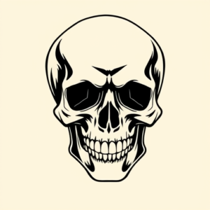 Black Ink Skull Tattoo