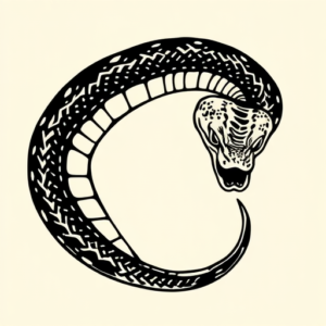 Black Ink Snake Tattoo