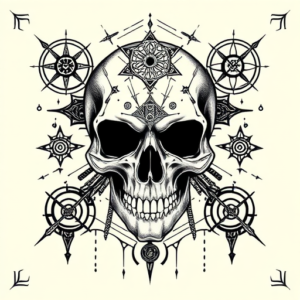 Cyber Sigilism Skull Tattoo