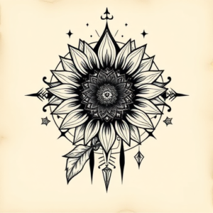 Cyber Sigilism Sunflower Tattoo