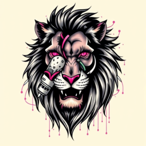 Cyberpunk Lion Tattoo