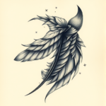 Fantasy Realism Feather Tattoo