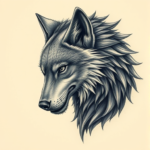 Fantasy Realism Wolf Tattoo