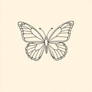 Fine Line Butterfly Tattoo