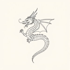 Fine Line Dragon Tattoo