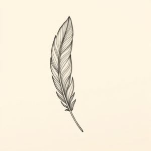 Fine Line Feather Tattoo