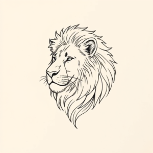 Fine Line Lion Tattoo