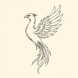 Fine Line Phoenix Tattoo