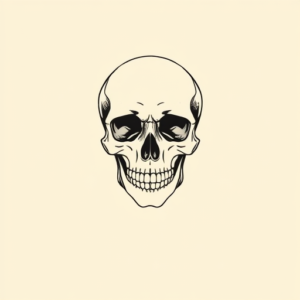 Fine Line Skull Tattoo